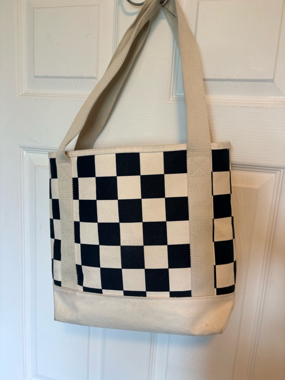 Vans Black & Cream Checkerboard Canvas Tote - Picture 3 of 5